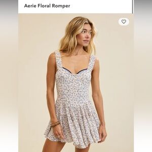 Aerie cream floral romper NWT